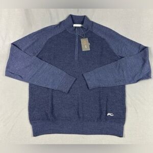 KJUS Golf Pullover Therma Yarn Half Zip XL Navy Blue Wool Polyester